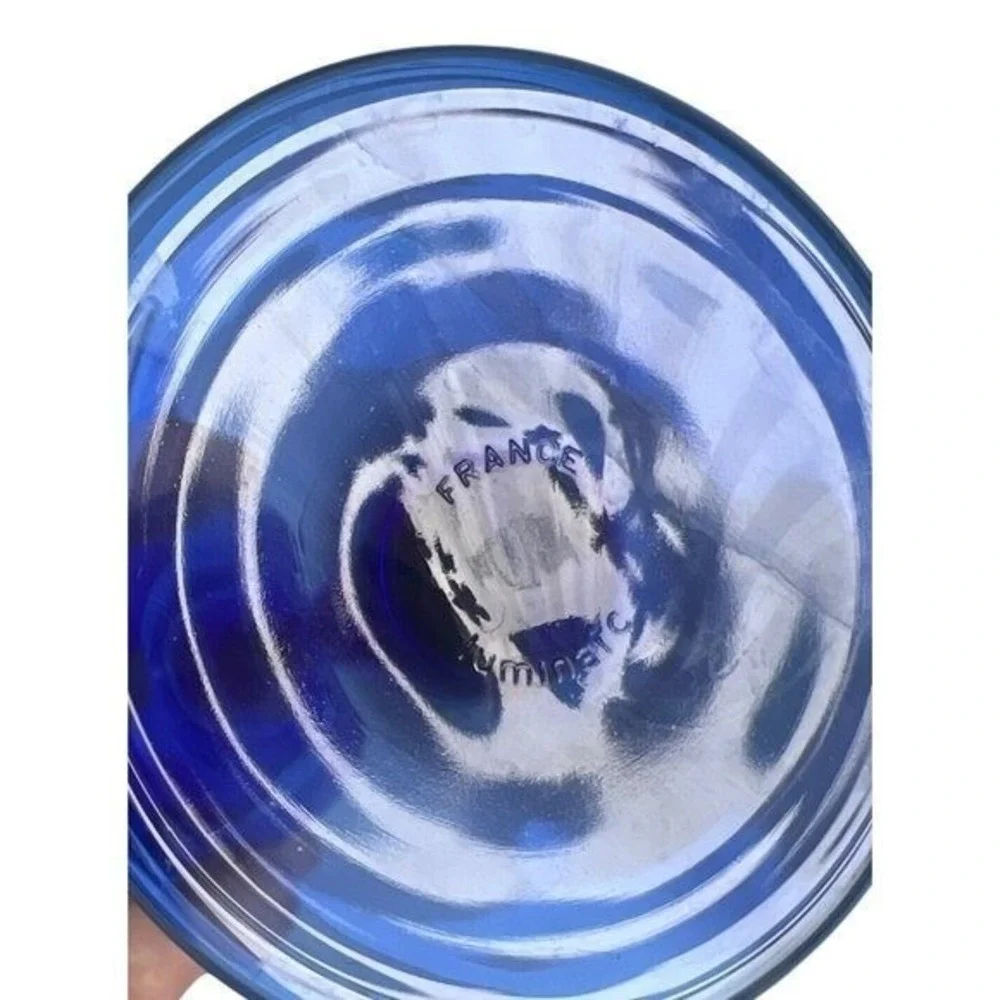 Luminarc France Cobalt Blue Crystal Goblets 3-6oz 3-8oz Barware Stemware 6‎